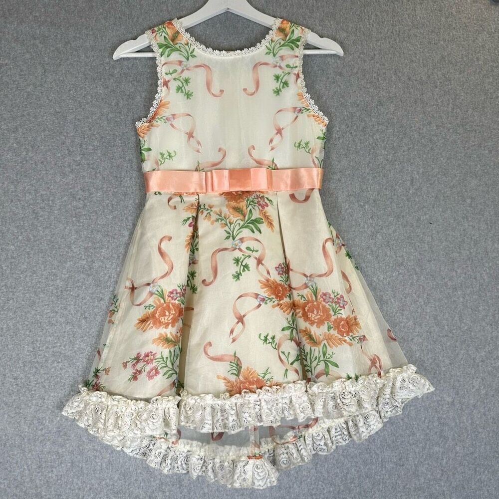 D-Signed Disney Girls Size Medium Beauty and the Beast Dress High-Low Floral